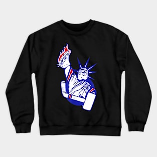 NY Ice Hockey New York Goalie Glove Save Graphic Logo Crewneck Sweatshirt